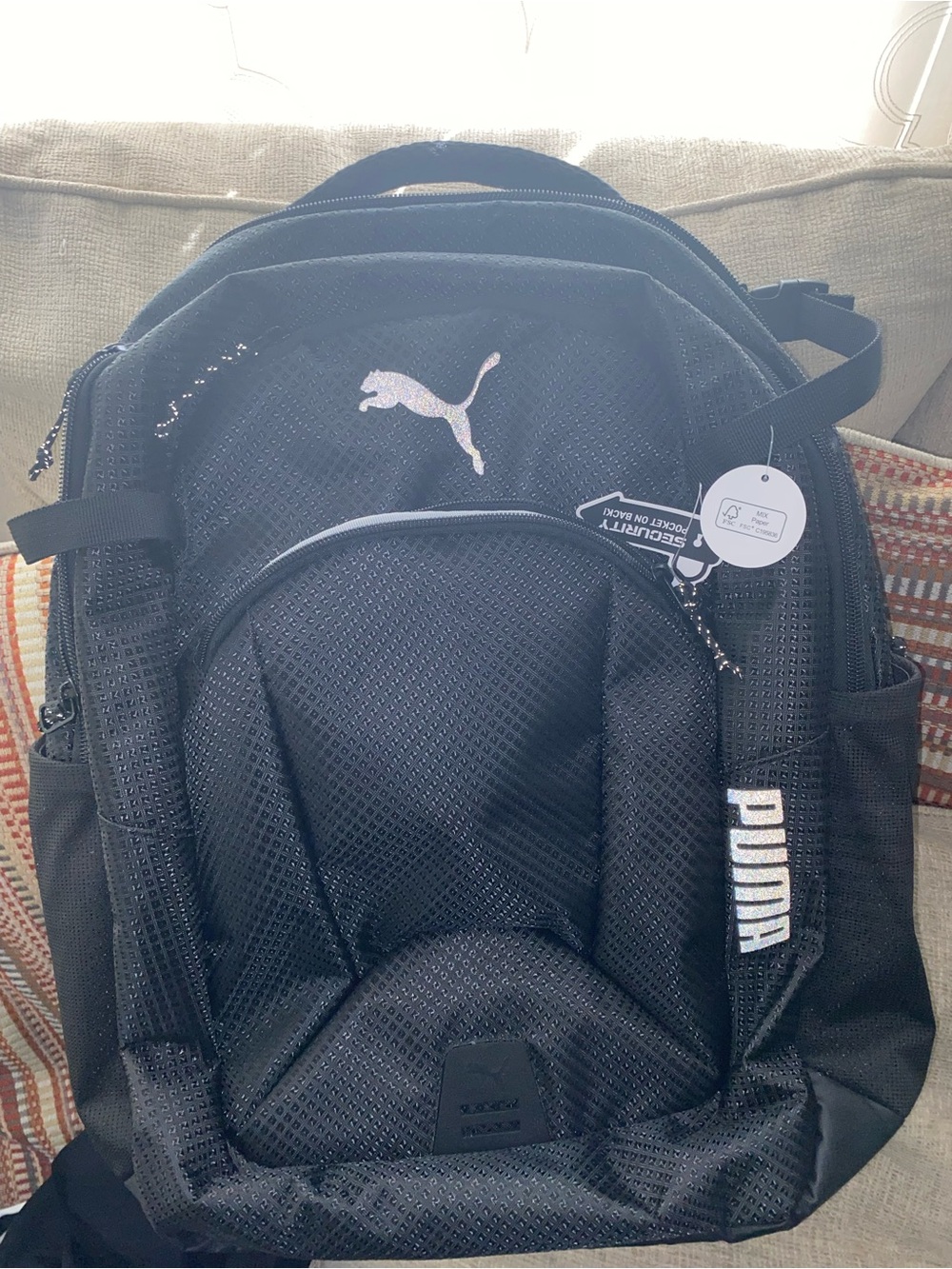 Puma Black Men's Backpack with White Logo